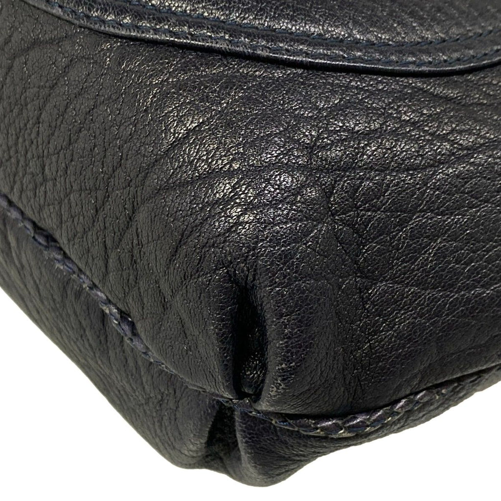 Fendi Shoulder Bag Spy Dark Navy Braided Leather — view 6