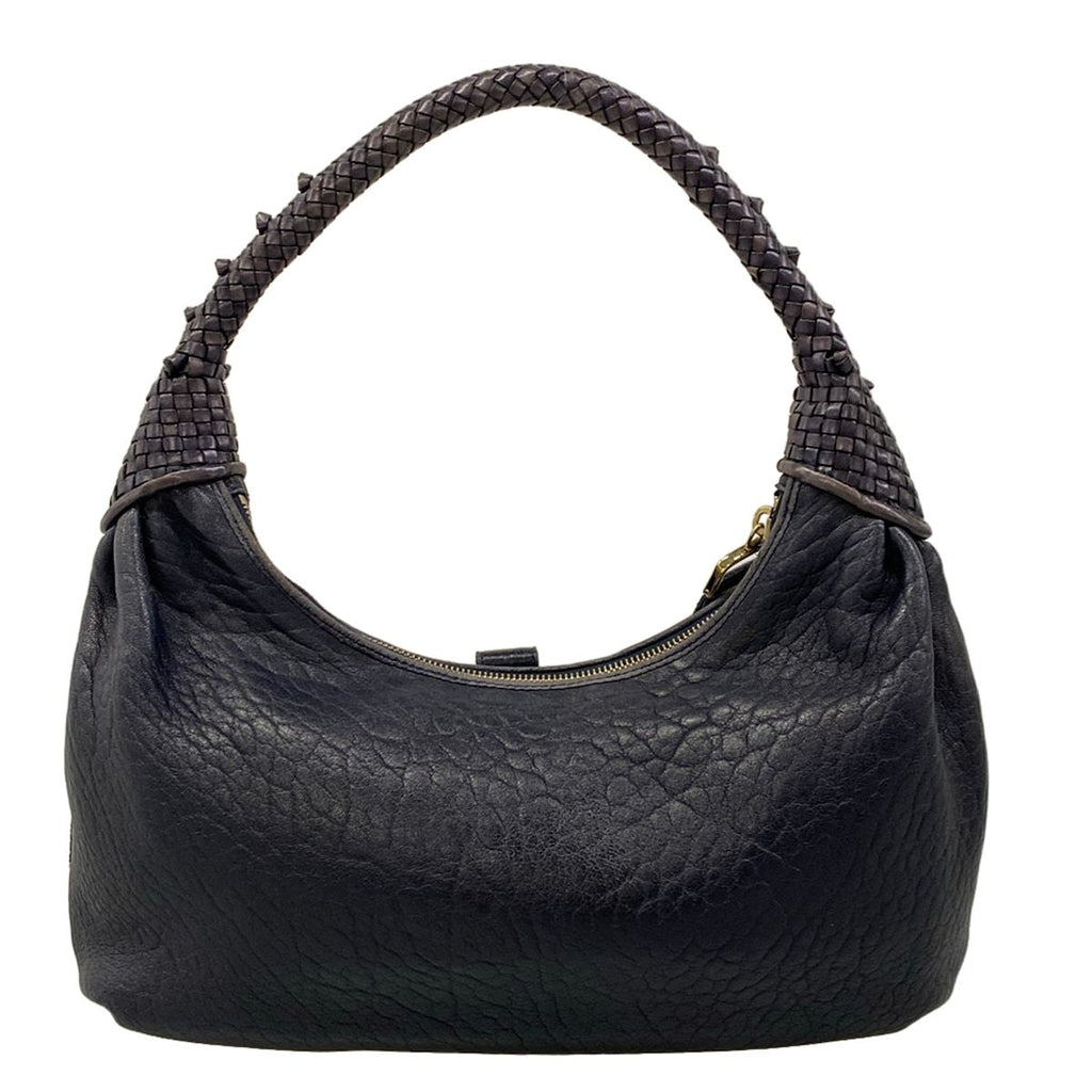 Fendi Shoulder Bag Spy Dark Navy Braided Leather — view 3