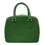 Louis Vuitton Handbag Epi Blanc Borneo Green Leather