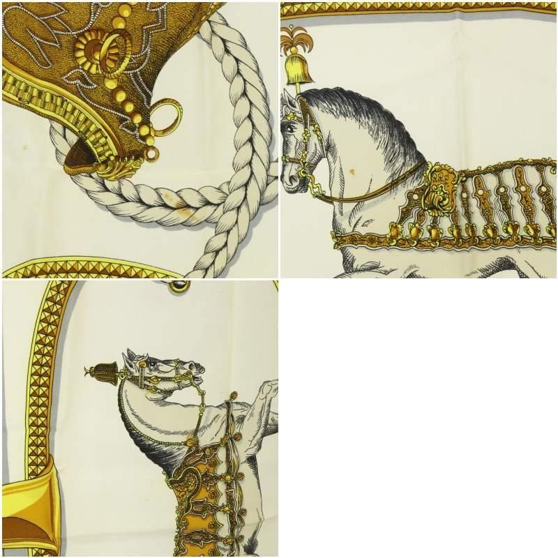 Hermes Scarf Carre 90 Grand Apparat Gran Apara Dressed Horse Ivory — view 8