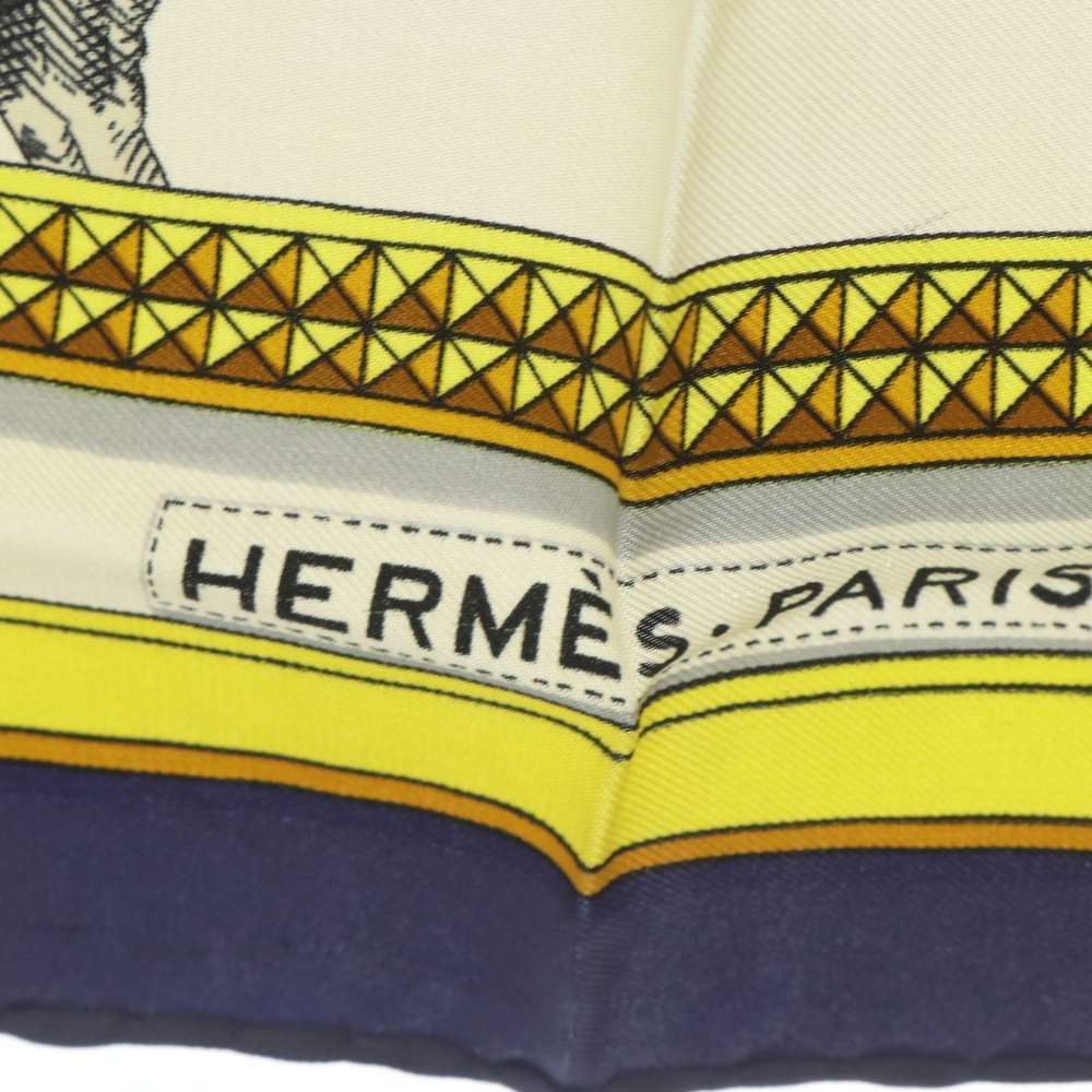 Hermes Scarf Carre 90 Grand Apparat Gran Apara Dressed Horse Ivory — view 4