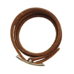 Hermes Bracelet Bangle Hapi Leather H Buckle Brown — view 5