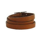 Hermes Bracelet Bangle Hapi Leather H Buckle Brown — view 4