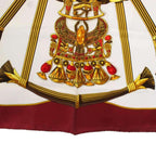 Hermes Carre 90 Caty Ancient Egypt Scarab Pectral Scarf Silk Red White — view 7