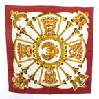 Hermes Carre 90 Caty Ancient Egypt Scarab Pectral Scarf Silk Red White