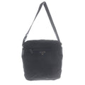 Prada Plate Nylon Shoulder Bag Black