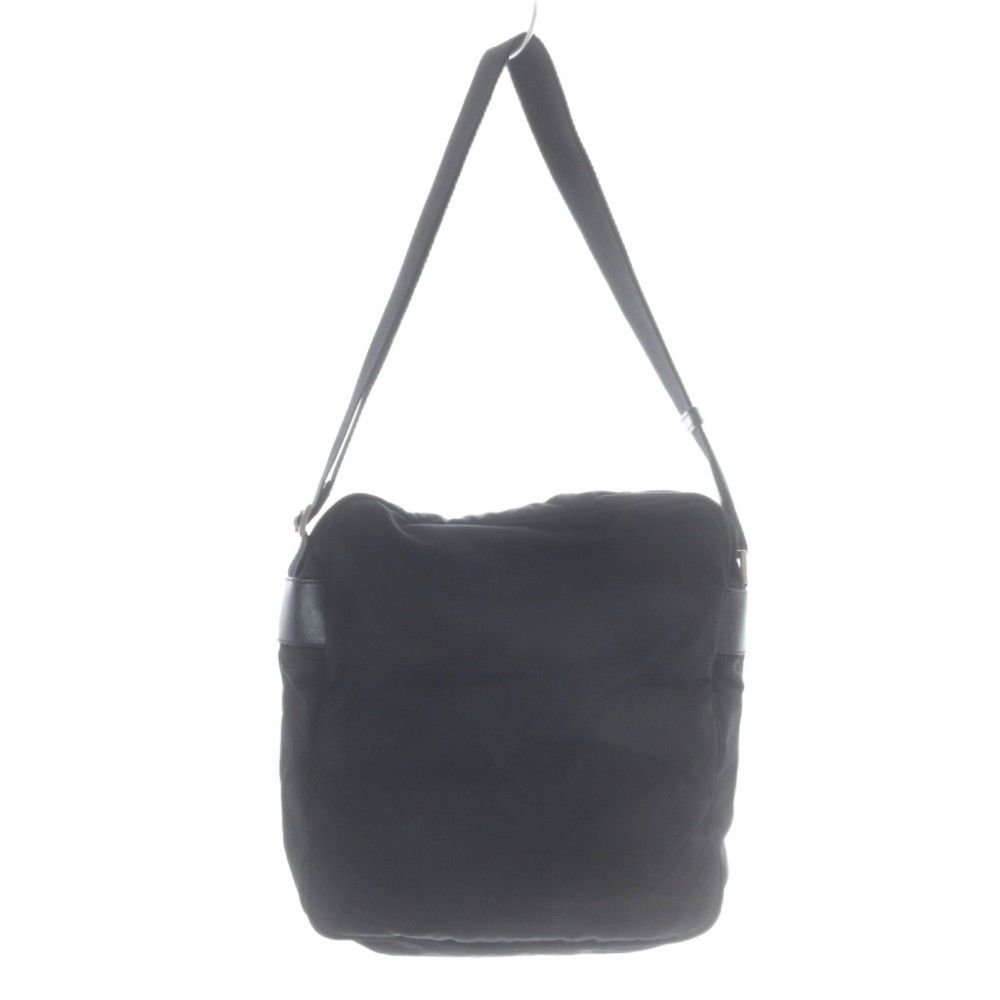 Prada Plate Nylon Shoulder Bag Black — view 2
