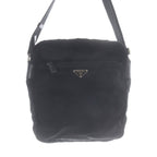Prada Plate Nylon Shoulder Bag Black — view 3