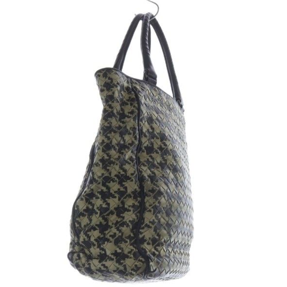 Bottega Veneta Intrecciato Houndstooth Pattern Tote Bag Hand Bicolor Black Ivory — view 4