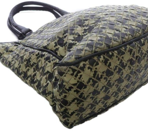 Bottega Veneta Intrecciato Houndstooth Pattern Tote Bag Hand Bicolor Black Ivory — view 5