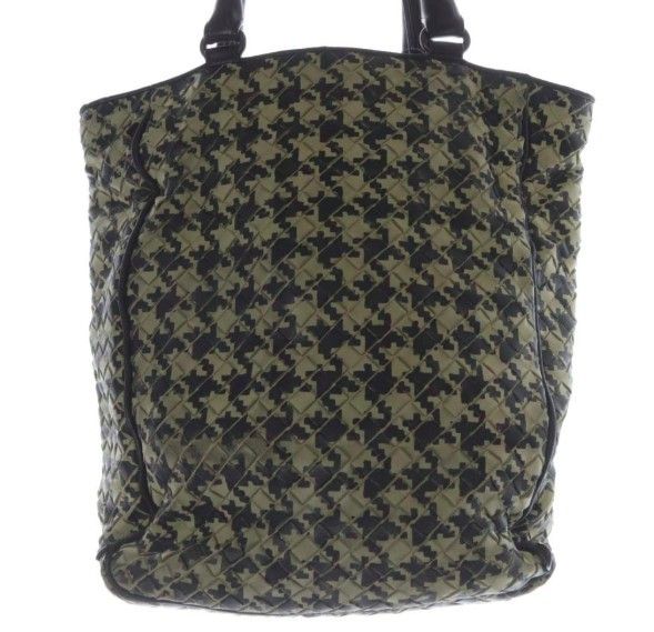 Bottega Veneta Intrecciato Houndstooth Pattern Tote Bag Hand Bicolor Black Ivory — view 3