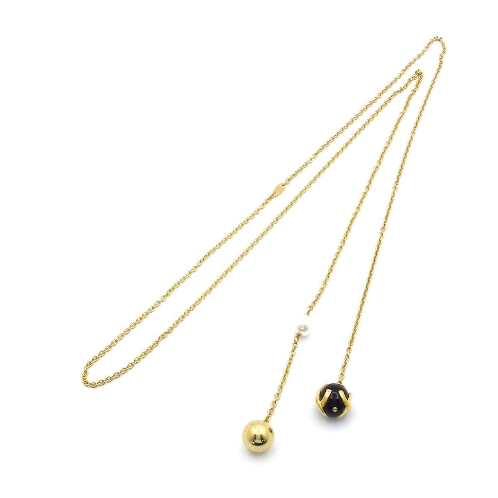 Chanel Necklace CC Logo Gold Black White — view 6