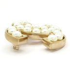 Chanel Brooch CC Logo Gold White — view 4
