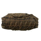 Fendi Handbag Mia Zucca Pattern Dark Brown Gold Chain Handle Leather — view 5