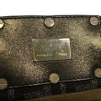 Fendi Handbag Mia Zucca Pattern Dark Brown Gold Chain Handle Leather — view 8