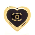 Chanel Ring CC Logo Gold Black Heart