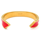 Celine Bangle Gold Red Ribbon Small Cuff Bracelet — view 3