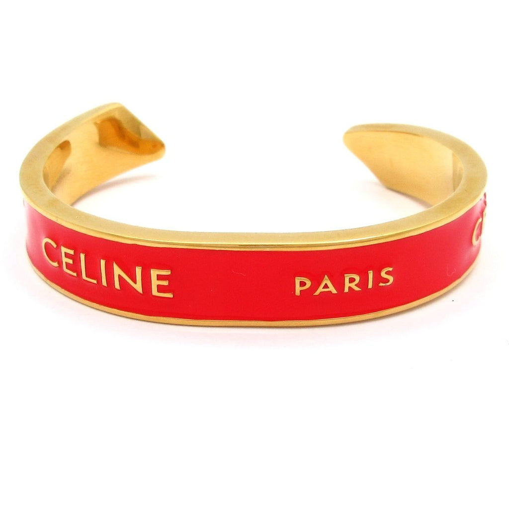 Celine Bangle Gold Red Ribbon Small Cuff Bracelet