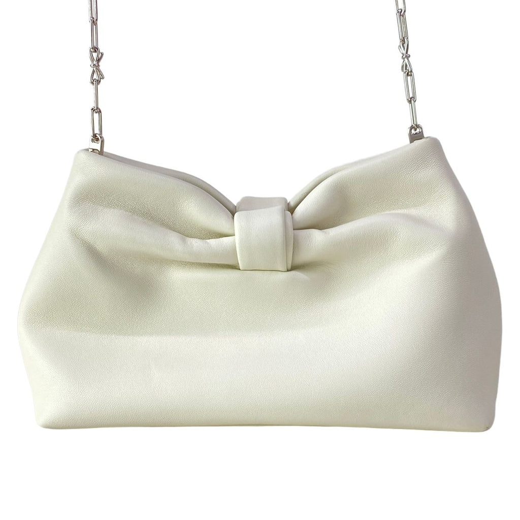 Dior Shoulder Bag Bow Small Ivory Chain Lambskin — view 3