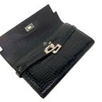 Hermes Wallet Kelly Long Black Silver — view 3