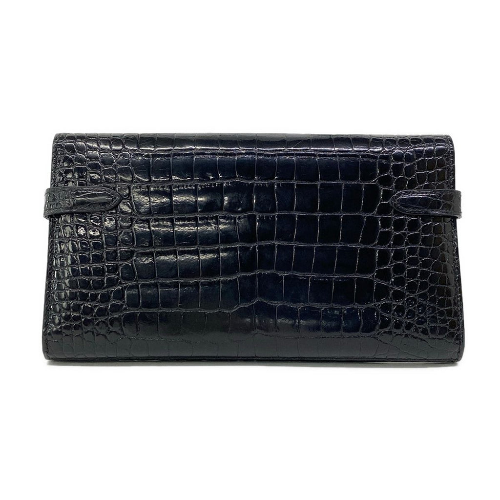 Hermes Wallet Kelly Long Black Silver — view 2