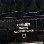Hermes Wallet Kelly Long Black Silver — view 6