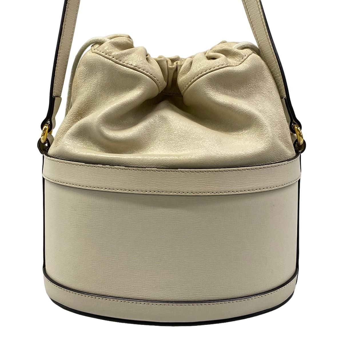 Gucci Shoulder Bag Horsebit 1955 Ivory Drawstring Leather — view 3