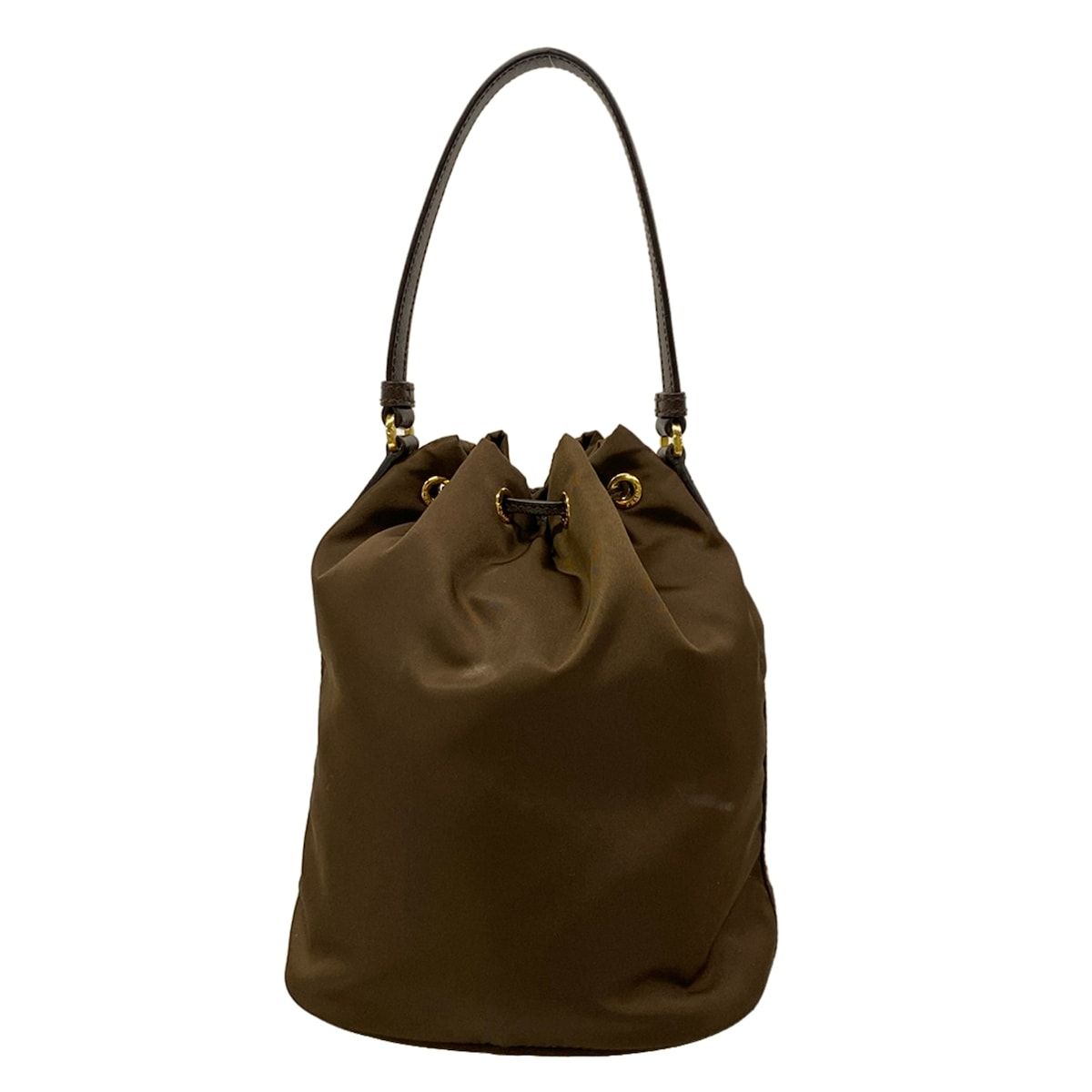 Prada Handbag Duet Dark Brown Drawstring Leather — view 3