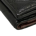 Chanel Trifold Wallet Classic Small Flap Quilted Black Gold — view 7