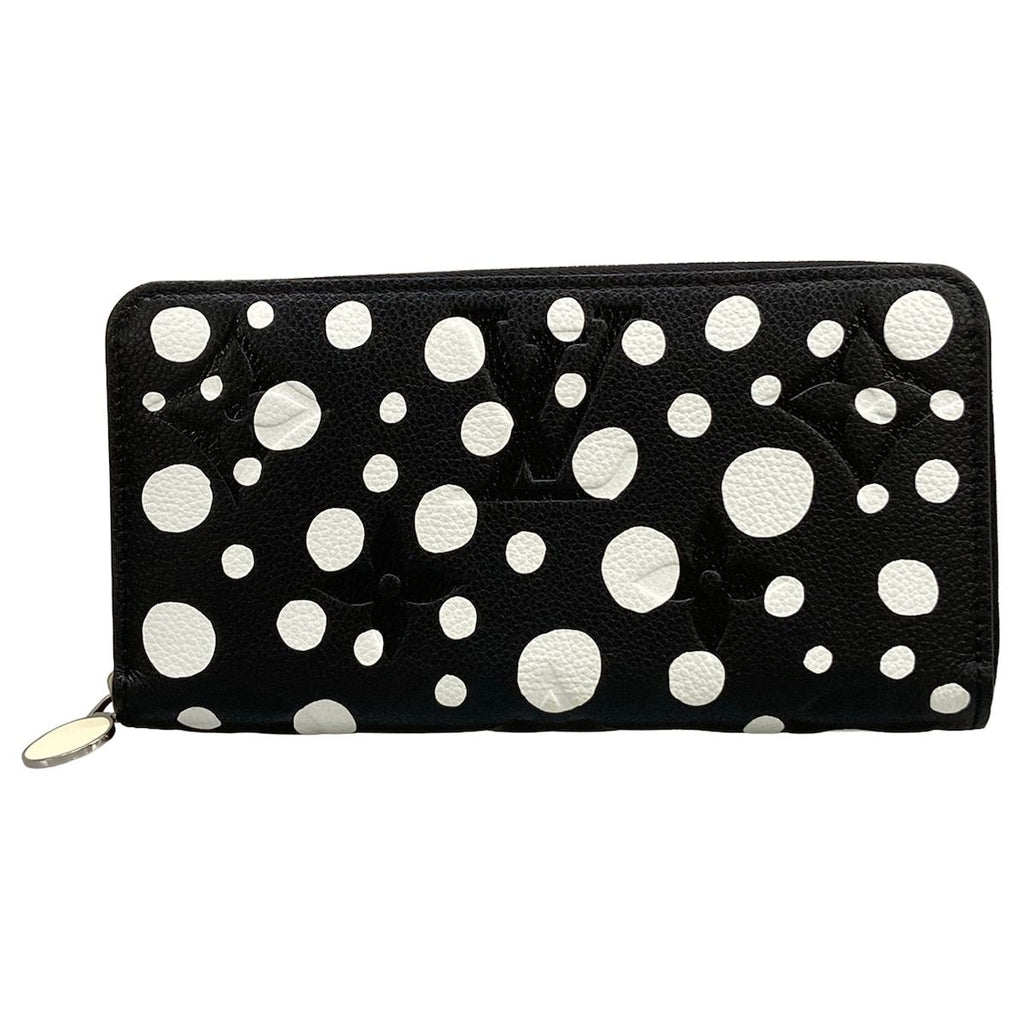 Louis Vuitton Wallet Yayoi Kusama LV YK Zippy Noir Blanc Leather Cowhide