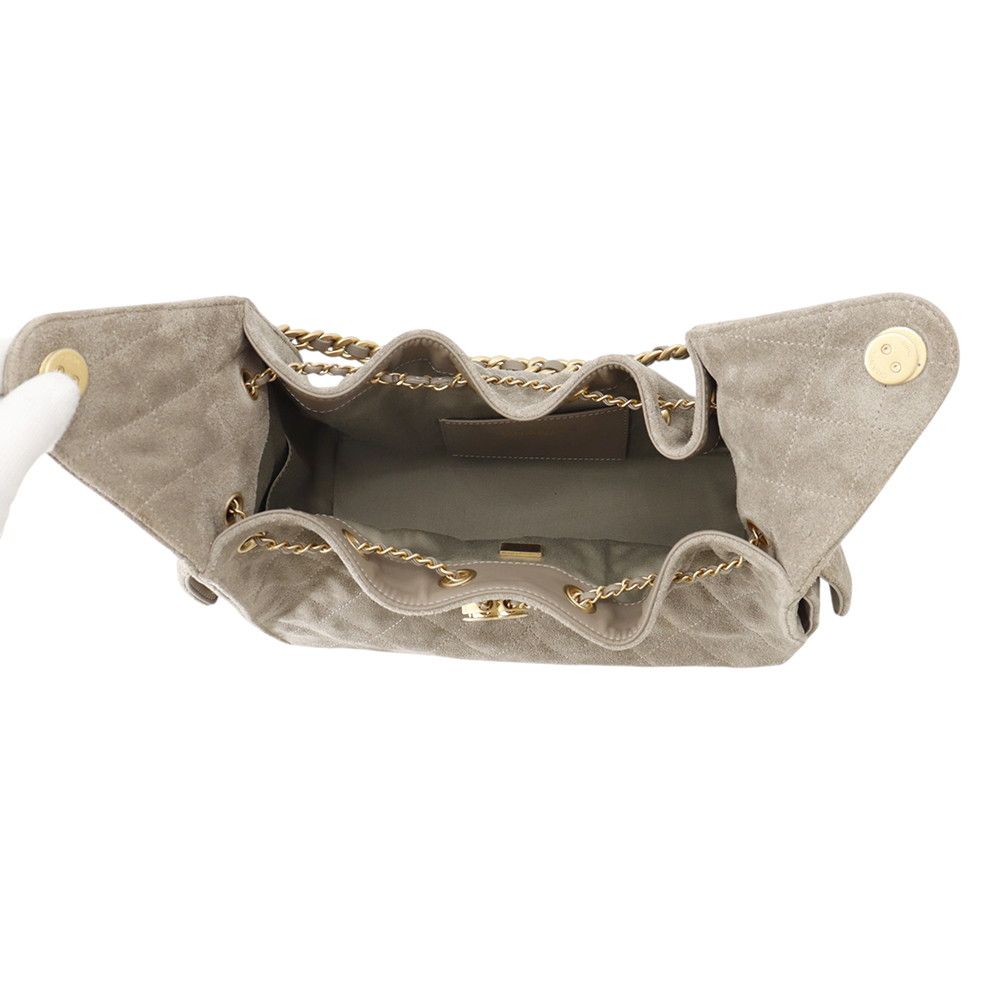 Chanel Chain Shoulder Bag CC Logo 25 Small Suede — view 5