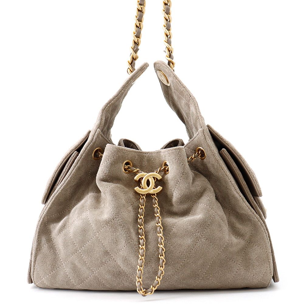 Chanel Chain Shoulder Bag CC Logo 25 Small Suede