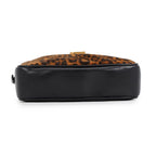 Saint Laurent Paris Shoulder Bag Lou Leather Suede Leopard Black — view 3