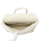 Chanel Chain Shoulder Bag Chanel 19 Flap CC Logo Lambskin Shearling White 2-Way — view 7