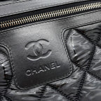 Chanel Tote Bag Quilted CC Logo Coco Cocoon Small Nylon Black — view 7