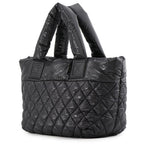 Chanel Tote Bag Quilted CC Logo Coco Cocoon Small Nylon Black — view 2