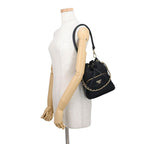 Prada Duet Drawstring Triangle Logo Nylon Leather 2-Way Shoulder Bag Black — view 5