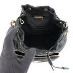 Prada Duet Drawstring Triangle Logo Nylon Leather 2-Way Shoulder Bag Black — view 7