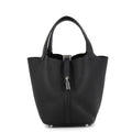 Hermes Handbag Picotin Lock PM Black Silver Taurillon Clemence