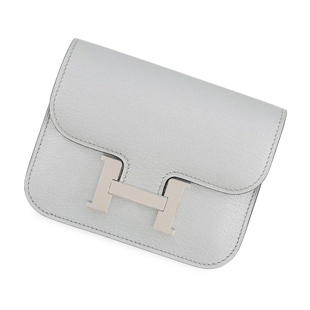 Hermes Wallet Constance Slim Argent Silver Chevre Chamkila