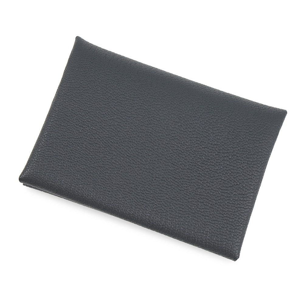 Hermes Coin Purse Calvi Duo Gris Misty Silver Chevre Mysore