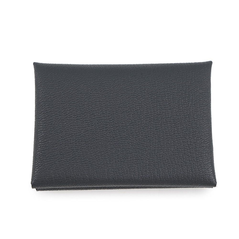 Hermes Coin Purse Calvi Duo Gris Misty Silver Chevre Mysore — view 3