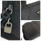 Prada Tessuto Black Silver Nylon Handbag — view 5