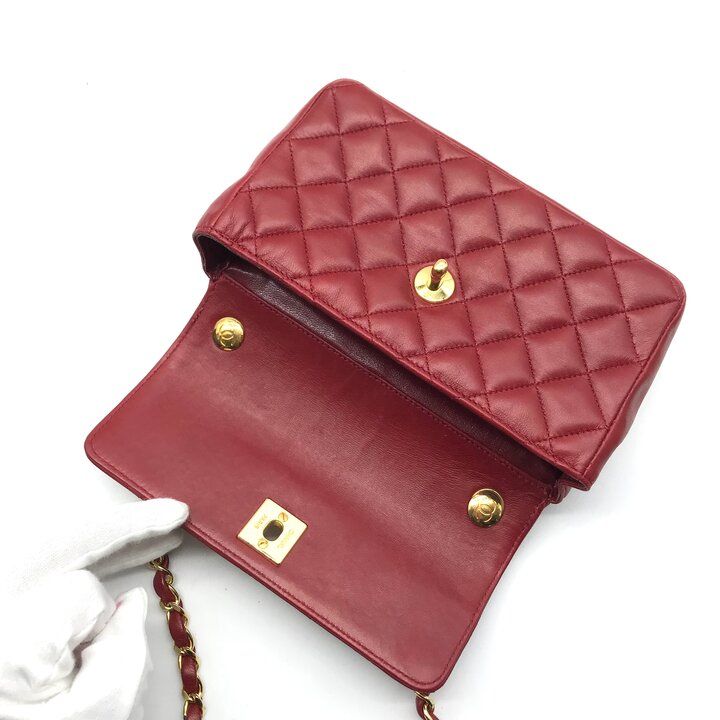 Chanel CC Logo Mini Quilted Turnlock Shoulder Bag — view 8
