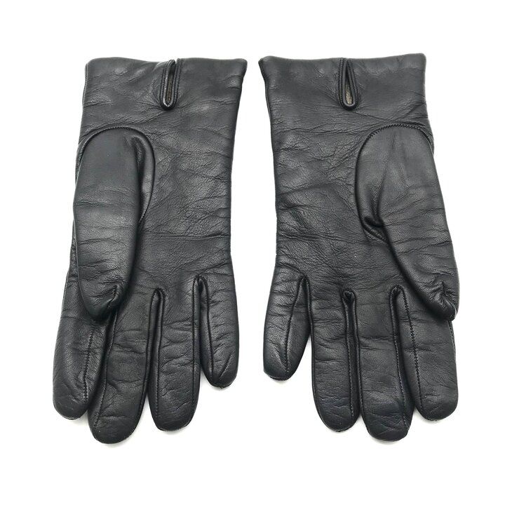 Fendi Leather Gloves FF Logo Black — view 3