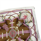 Hermes Grande Tenue Horse Attire Crown Carre 90 Scarf Silk 100% Pink — view 4