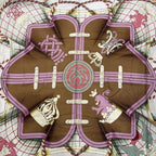 Hermes Grande Tenue Horse Attire Crown Carre 90 Scarf Silk 100% Pink — view 6