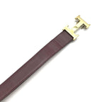 Hermes H Buckle Logo Leather Belt Suit Bordeaux — view 4