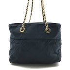 Prada Nylon Quilted Chain Shoulder Tote Bag Navy — view 2
