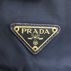 Prada Nylon Quilted Chain Shoulder Tote Bag Navy — view 8